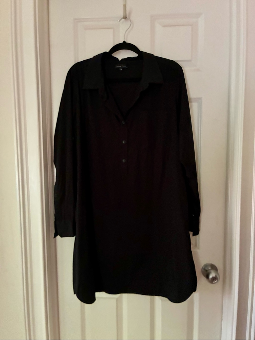 Universal Standard Classic Black Long-Sleeve Shirt Dress